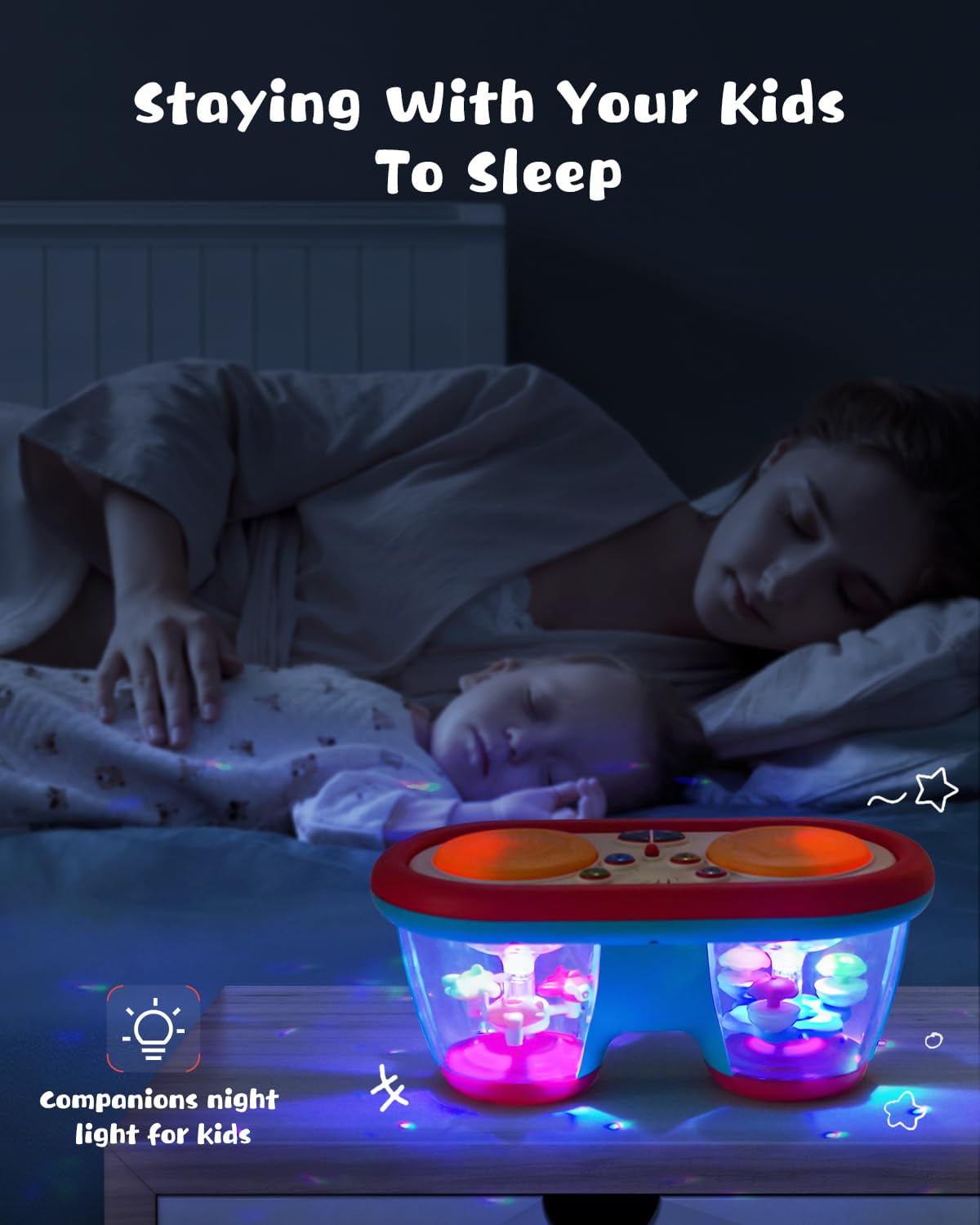 Style-Carry Baby Toys for 6-12 Months, Toddler Musical Instruments Toys, Rotating Light Up Learning Toys, Drum Toy for 1 Year Old Boys Girls