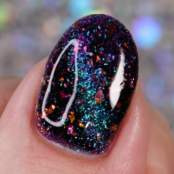 Whats Up Nails - Featured Creature Nail Polish Green Magnetic with Iridescent Flakies