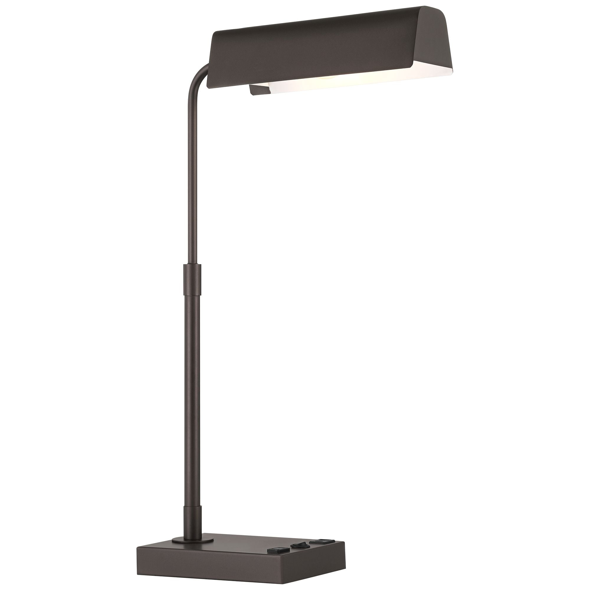 360 Lighting Harris 25 1/2" High Pharmacy Modern Desk Lamp USB Port AC Power Outlet Brown Bronze Finish Metal Home Office Charging