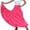 Hot Pink, variant on Women Black Red Layers Satin Long Skirt for Spanish Flamenco Belly Dance Mexico Ballet Folklorico Performance
