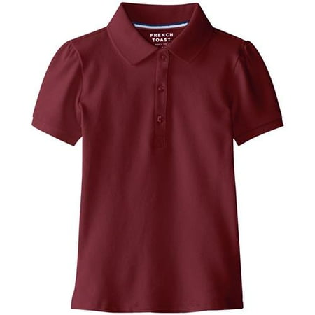 - French Toast Girls 4-6X Short Sleeve Pique Polo (Burgundy 5)