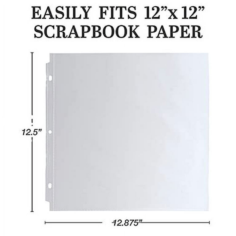 Samsill 50 Pack Scrapbook 12 x 12 Refill Page Protectors, Each Page Holds Six 4