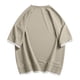 thumbnail image 4 of Ceisia Men's Loose Fit Fake Two-Piece T-shirt Waffle Knit Short Sleeve Round Neck Casual Daily Summer Fall Tee Tops Beige M Gifts, 4 of 8