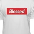 thumbnail image 4 of Teelocity Blessed Graphic T-Shirt (Medium - Standard Fit, Athletic Heather), 4 of 16