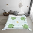thumbnail image 6 of Vsdgher Kawaii Frogs Pattern Fleece Throw Blanket, Horizontal Fleece Bedding Home Decor for Couch & Bed All Season Use -50"x40", 6 of 6
