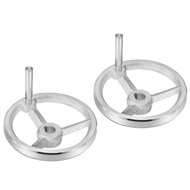 Unique Bargains 125mm/4.92 Inch Diameter Rotary Handwheel, 2 Pack Cast Iron with Handle for Milling Machines Lathes