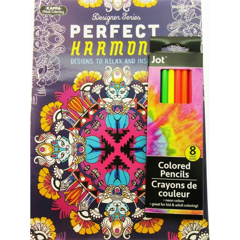 32 page Kappa Adult Coloring Book Perfect Harmony Craft Art Neon Color  Pencils