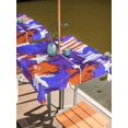 thumbnail image 2 of Outdoor Tablecloth with Umbrella Hole for Patio/Picnic/Party/Camping, Blue Red USA Flag Waterproof Table Cloth Square Cover Washable, Abstract Moden Oil Painting 4th of July (60"x 60"), 2 of 9