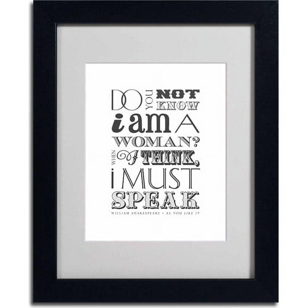 Trademark Fine Art "Women Must Speak II" Canvas Art by Megan Romo, Black Frame