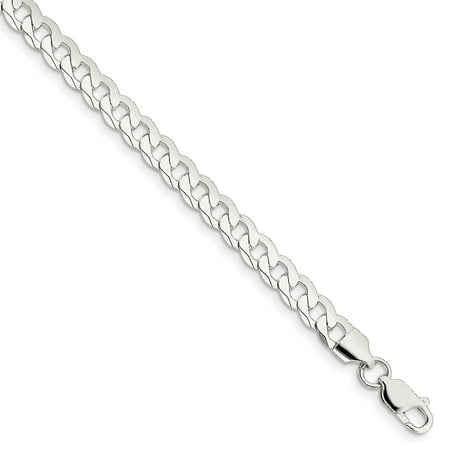 Primal Silver Sterling Silver 6mm Beveled Curb Chain Bracelet