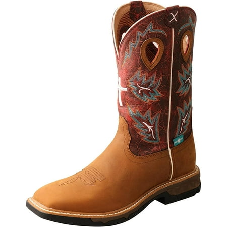 

Twisted X Men s 12 Western Work Boot Tan & Burgundy 7 EE