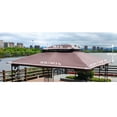 thumbnail image 4 of CoSoTower 13X10 FT Patio Double Roof Gazebo Replacement Canopy Top Fabric,Brown, 4 of 8