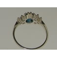 thumbnail image 5 of LBG 10k White Gold Natural London Blue Topaz & Diamond Womens Cluster Ring (0.32 cttw, H-I Color, I2-I3 Clarity), 5 of 5