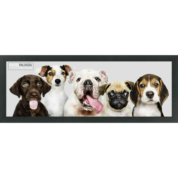 13x39 Black Wood Picture Panoramic Frame - UV Acrylic, Foam Board Backing, Hanging Hardware