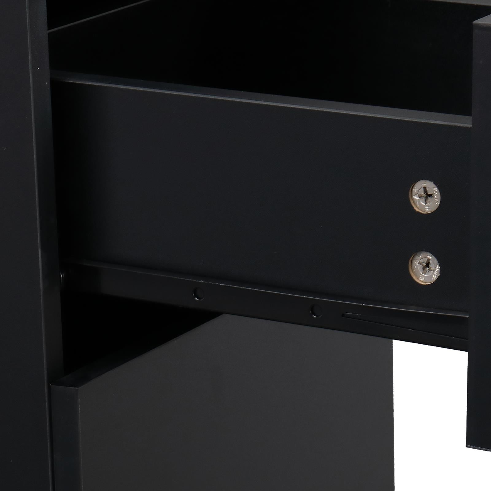 Zimtown Barber Station Cabinet Wooden Hair Styling Storage Locker Beauty Salon Equipment, Black