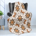 thumbnail image 4 of Tan and Brown Soft Flannel Fleece Throw Blanket, Mandala and Butterflies Symmetrical Positions Vintage Oriental Mosaic, Cozy Plush for Indoor and Outdoor Use, 50" x 70", Multicolor, by Ambesonne, 4 of 5