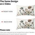 thumbnail image 4 of Teal Brown Cream Grey Floral Lumbar Pillow Covers 12x20 In Watercolor Tan Gray Beige Flowers Rectangle Throw Pillows Rustic Abstract Modern Pillowcases Home Decor For Living Room Couch Sofa Set of 2, 4 of 6