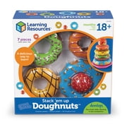 Learning Resources Smart Snacks Stack 'Em Up Doughnuts, Preschool Fine Motor Toys, 6 pieces, Ages 18mos+
