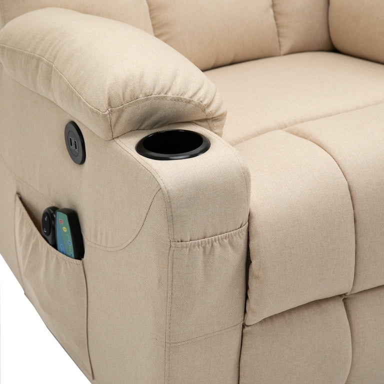 Homegear Fabric Power Lift Electric Recliner Chair with Massage and Vibration Taupe
