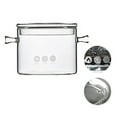 thumbnail image 3 of EeaseMX Olla de vidrio resistente al calor para sopa, olla transparente para estofado, olla para fideos instantáneos, cuencos para fideos, para cocina casera y restaurante (tapa plana de 1 l), 3 of 7