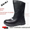 thumbnail image 2 of Stylish motorcycle boots - Classic design, comfortable and breathable, suitable for both daily commuting and casual riding,Black waterproof,38, 2 of 21