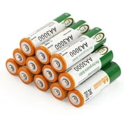12pcs/lot AA LR06 High Capacity 3000mAh 1.2V NI-MH Reable Battery Cell/RC 2A BTY Yellow+Green