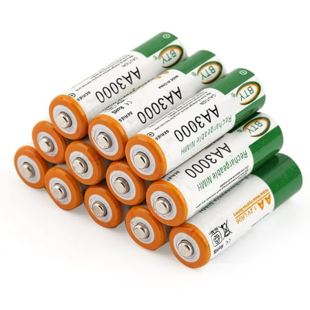 12pcs/lot AA LR06 3000mAh 1.2V NI-MH Rechargeable Battery Cell/RC 2A BTY