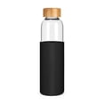thumbnail image 1 of Botellas de agua de vidrio de borosilicato de 500 ml con tapa de bambú, funda de silicona antideslizante, botella de vidrio reutilizable para hombres y mujeres, 1 of 5