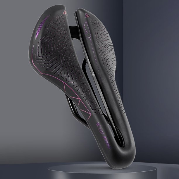 Sillín De Bicicleta Cojín De Bicicleta Pu Suave Hueco Resistente Al Desgaste Accesorios De Ciclismo (Púrpura)