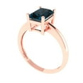 thumbnail image 2 of 1.75 ct Radiant Cut Natural London Blue Topaz Solitaire 18K Rose Gold Womens Engagement Ring, 2 of 5