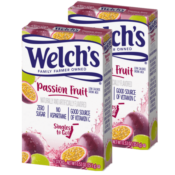 NS Passion Fruit Singles To Go Drink Mix- Sugar-Free No Aspartame & Good Source of Vitamin C Just Add Water Shake & Enjoy 6-ct each Box Pack of 2