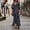 Dark Blue, variant on Women's Casual Tennis Dress Summer Polka Dot Dress with Button Slit and Flowy Shirt Blue S