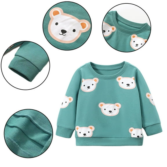 KYAIGUO Kids Baby Boys Girls Long Sleeve Sweatshirts Toddler Printed Sport Undershirt Sweatsuit Pullover Crewneck Cartoon Bottom Shirt Tops Shirts Sweater Spring Autumn Pullover Tees Kid,Size 2-7