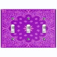 thumbnail image 1 of Metal Light Switch Plate Cover Violet Floral Bandana Paisley Tile Pattern TIL054, 1 of 13
