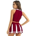 thumbnail image 3 of TiaoBug Women Adults Cheerleading Uniform Sleeveless Crop Top Pleated Skirt Outfit S-XXL, 3 of 7