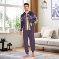 thumbnail image 6 of FORMRS Onesies Pajama for Adults Unisex Hoodie Winter Jumpsuit One Piece Sleepwear, Sizes S-2XL, Colorful UFO, 6 of 7