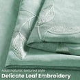 thumbnail image 6 of VOGOL Modern Botanical Sheer Curtains, Mist Green with Dark Green Leaves, Light Filtering Rod Pocket Panel for Serene Space, 52x63 Inches, 6 of 7