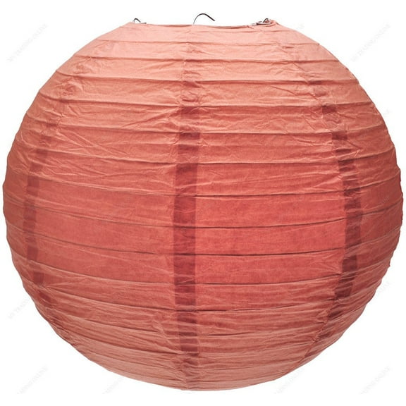 M.V. Trading LNT12ER-BO Colorful Chinese/Japanese Round Paper Lanterns with Metal Frame, 12-Inches, Red Orange