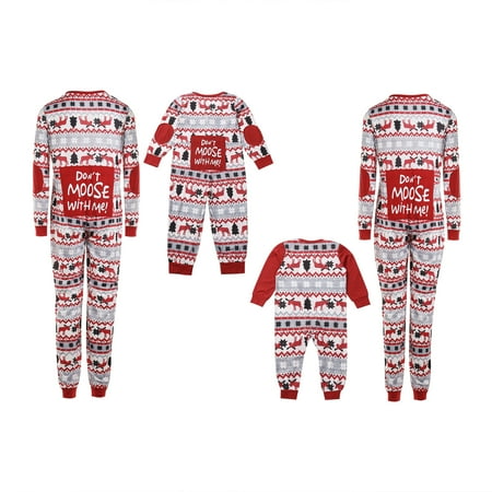 

Canrulo Matching Family Jumpsuits One-Piece Letter Print Zip-Front Romper Onesie Sleepwear Christmas Pajamas