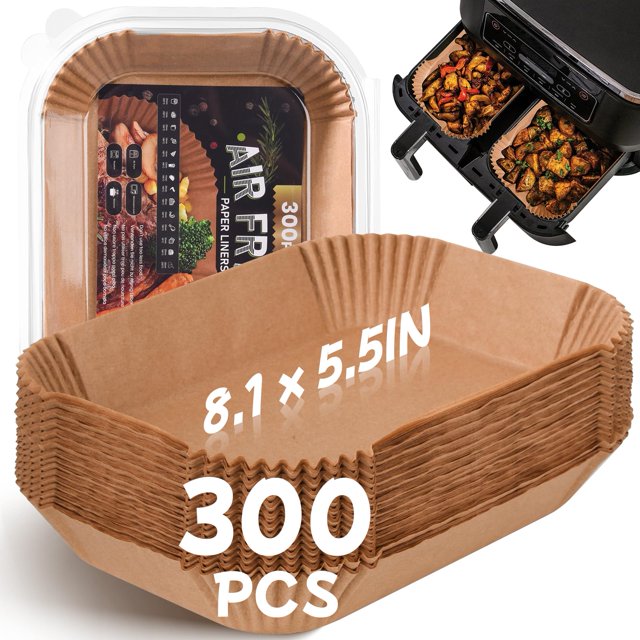 300 Pcs Doublures pour Friteuse à Air Chaud pour Ninja Double, Antiadhésives Résistantes à l'Huile Imperméables de Qualité Alimentaire Dis pour Friteuse à Air
