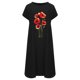 thumbnail image 4 of Vestido estampado de cuello redondo de manga corta de color sólido para mujer con bolsillos Vestido a media pierna Fridja  bnh1905, 4 of 4