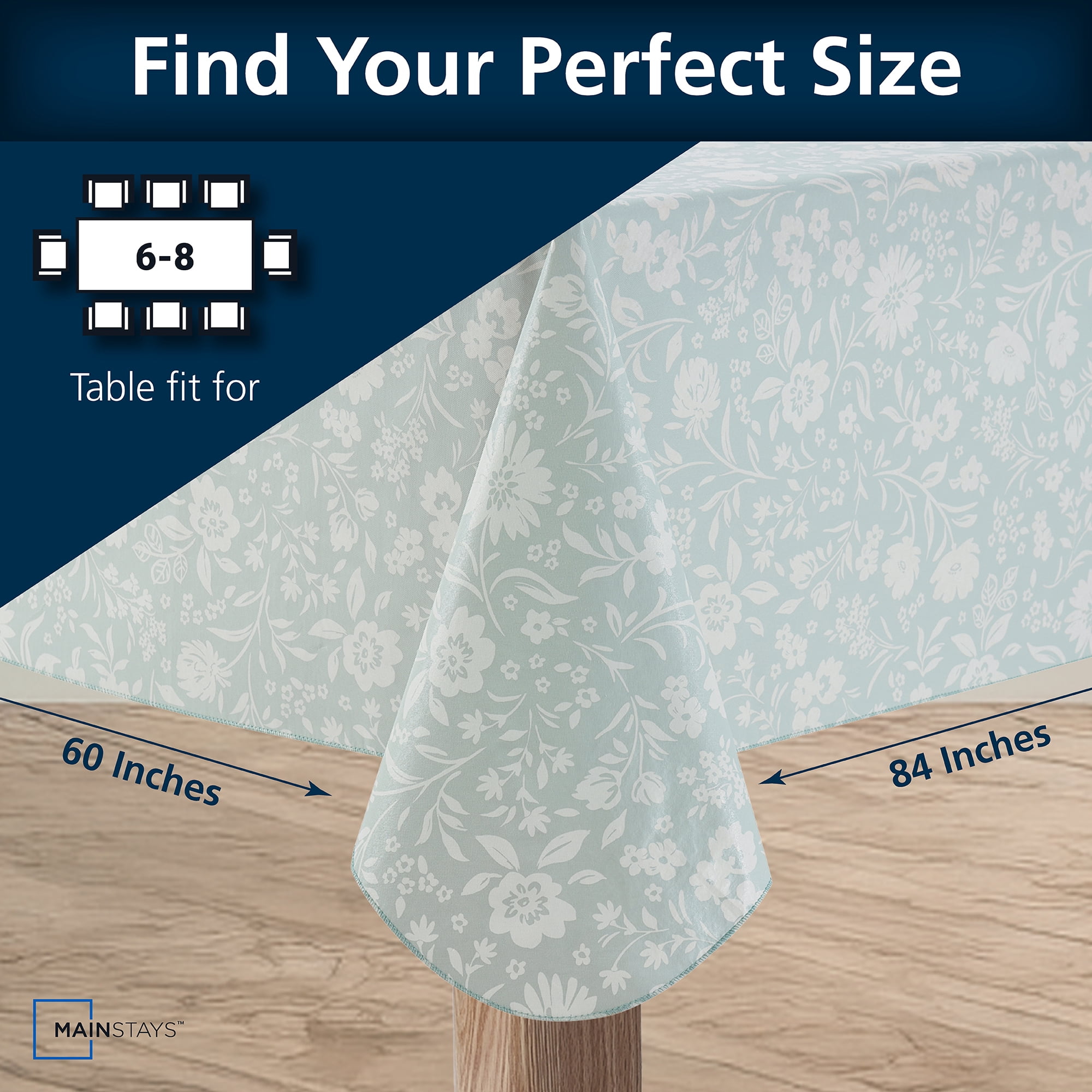 Mainstays Floral Print PEVA Tablecloth 60" x 84" Rectangle