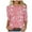 #7 Pink, variant on KIHOUT Fashion Tops Women's Valentine's Day Printed T-shirt 3/4 Sleeves Blouse Round Neck Casual Tops