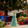 thumbnail image 4 of 2pcs LED Glass Christmas Tree with Lights, Battery Operated Tabletop Decor, Frosted Glass Holiday Centerpiece for Mantel, Window, Fireplace, and Indoor Home Christmas Decorations, 4 of 6