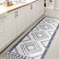thumbnail image 5 of JONATHAN Y SANTA MONICA 2 x 10 Runner Rug, Marokko Diamond Tribal Medallion - Ivory/Blue, SMB127C-210, 5 of 10