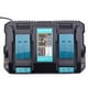 thumbnail image 1 of Adecuado para cargador batería litio Makita Makita 6A 18-14V DC18RD cargador dual con interfaz USB (regulaciones europeas), 1 of 9