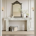 thumbnail image 3 of Tribesigns 63-Inch Farmhouse Wooden Console Table, Long Narrow Sofa Table for Entryway, Hallway, Living Room, Distressed White Finish, 3 of 5