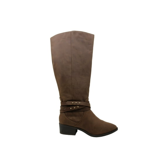 Material Girl Womens Damien Closed Toe Knee High Fashion Boots, Cognac, Size 8.0