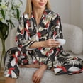 thumbnail image 6 of Yiaed Roosters 2 Print Pajamas Women's Long Sleeve Sleepwear Soft Button Down Loungewear Pjs Lounge Set Nightwear Womens Pajama Pants-Medium, 6 of 7