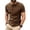 Coffee, variant on Mens Jacquard Henley Shirts Short Sleeve Breathable Button Down Tshirt Summer Stretchy Lightweight Comfy Daily Wear Tops Navy M